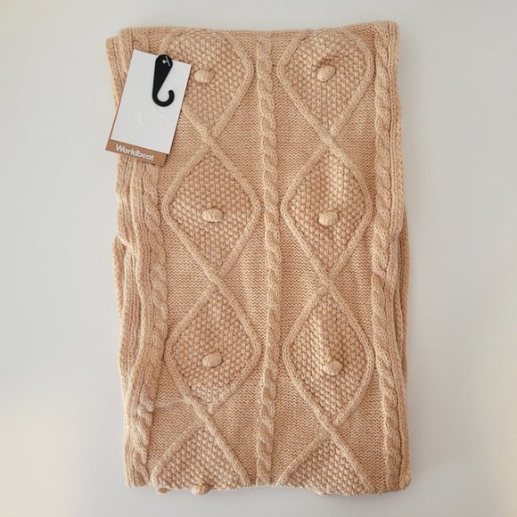 Wool Winter Scarf Gloves & Ear Warmer, Cable Knit Warm Matching Set - Picture 5 of 6